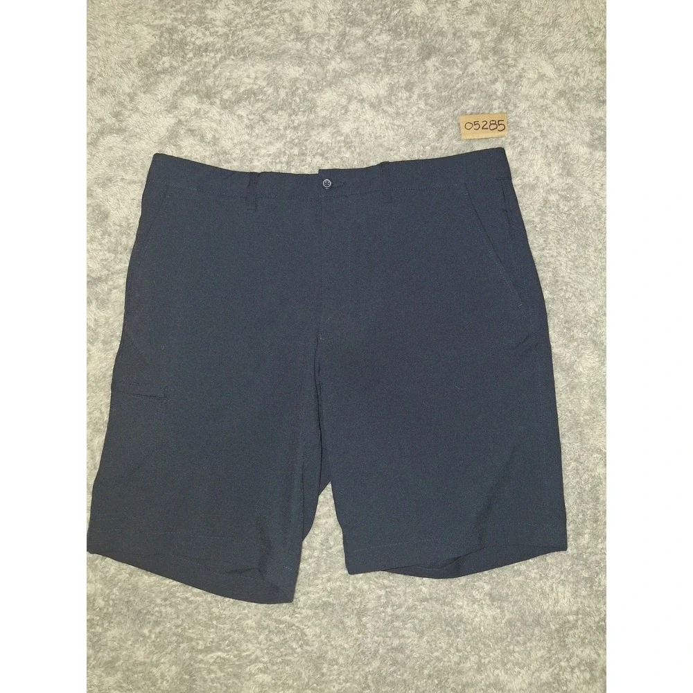 Perry Ellis Mens Shorts Cargo Casual Comfort Relaxed Fit Flat Front Size 36 Blue